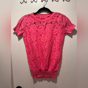 Macbeth Collection Women’s Lace Small Pink Top Blouse